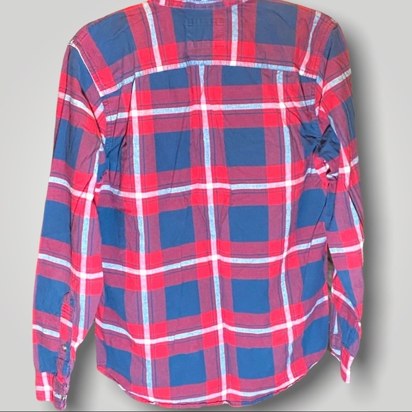 Hollister Plaid Button Down Shirt Red/Blue - Picture 6 of 9